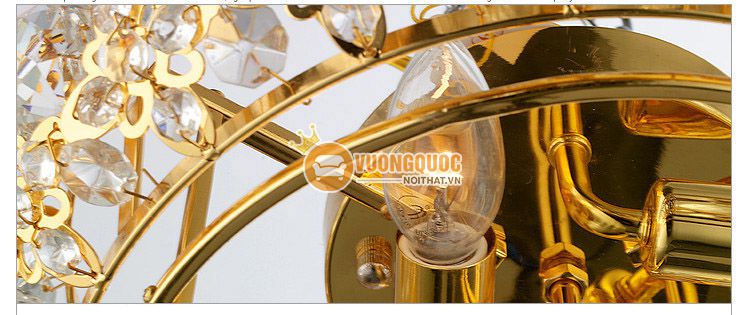 Đèn ốp trần pha lê gắn đá tinh xảo CM162-5